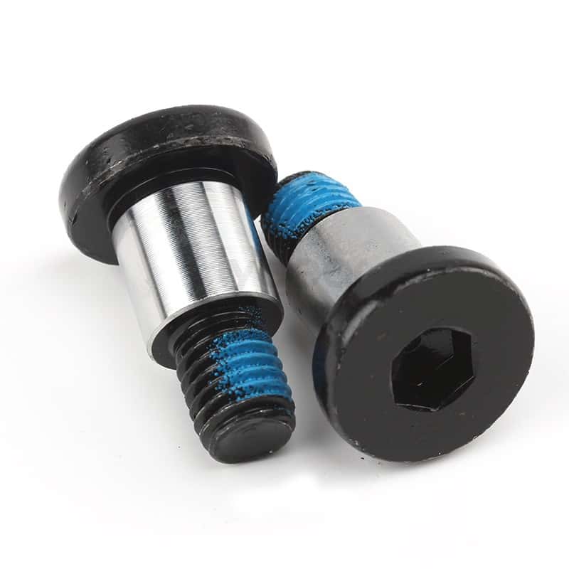 40Cr合金钢27-37HRC黑色电泳漆+涂油+锁紧胶蓝定制内六角矮圆柱头轴肩螺钉